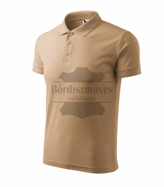 Bőrdíszmű, bőrdíszműves, gyártás, kereskedelem, egyedi bőrdíszműves termékek, MALFINI, a.s., Adler textil termékek forgalmazása, csomagküldés, Bőrdíszműves Bt., Galléros homokszínű póló, extra méret, 6500 Baja, Szeremlei u. 39.